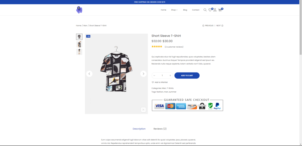 Contoh Desain Toko WooCommerce dengan Elementor Menunjukkan bagaimana halaman produk dapat disesuaikan untuk meningkatkan pengalaman belanja online - WiseWebster.com