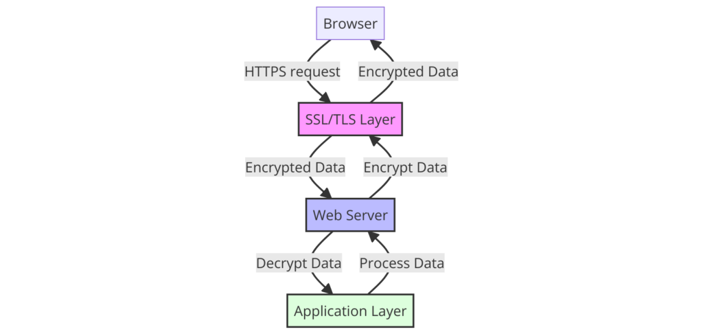 Diagram Alur Enkripsi Data dengan SSLTLS untuk Keamanan Website - WiseWebster.com