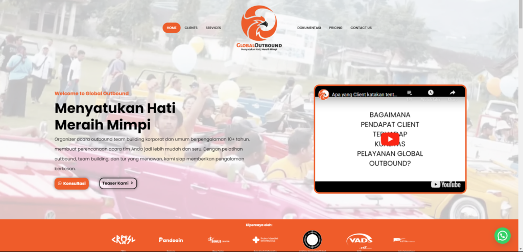 Integrasi Elemen Branding pada Landing Page Global Outbound -WiseWebster.com