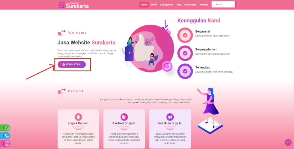 Layanan SEO dengan Ikon Konsultasi Gratis